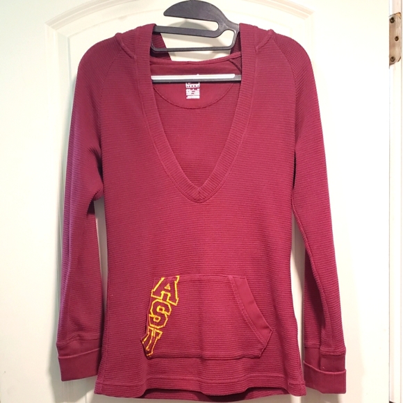 ASU Arizona State University Sun Devils Long Sleeve Thermal Hoodie - Picture 1 of 6
